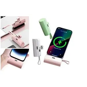 Ultra thin portable emergency power bank with built-in cable Ultra thin portable emergency power bank with built-in cable